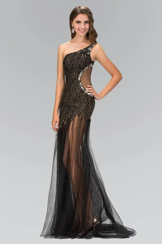 Prom Long One Shoulder Side Out Formal Dress