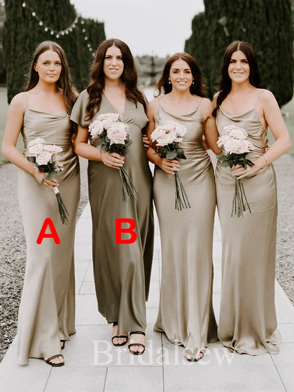 Popular Simple Cheap Mismatched Elegant Long Formal Bridesmaid Dresses BD171