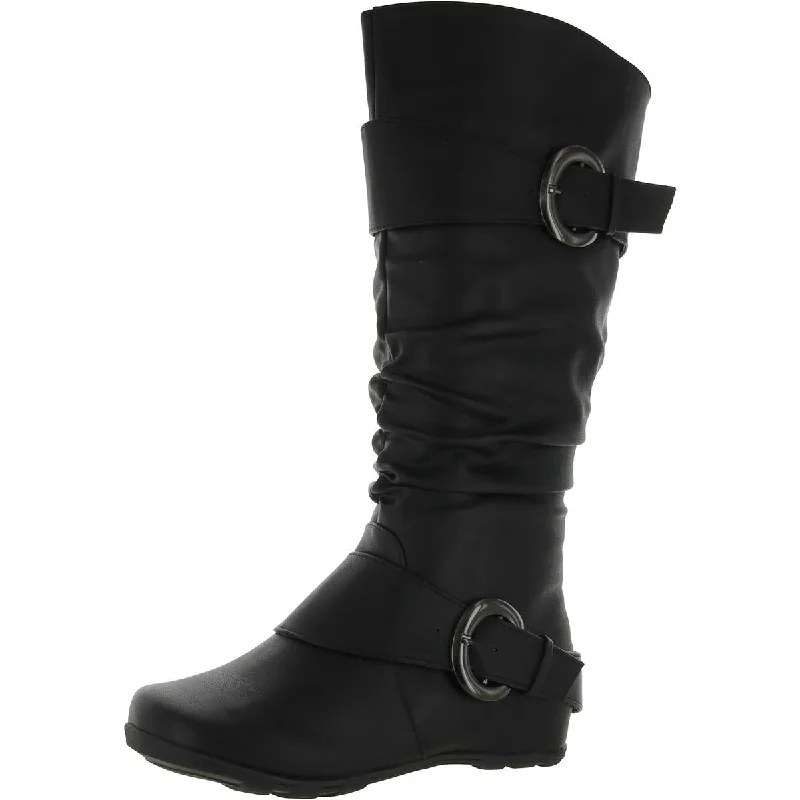 Womens Faux Leather Tall Knee-High Boots