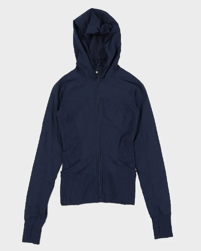 Lululemon Navy Stripe Zip Down Hooded Jacket - XS